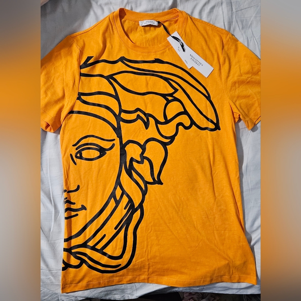 Men's Versace Collection Tee, XXL, Yellow